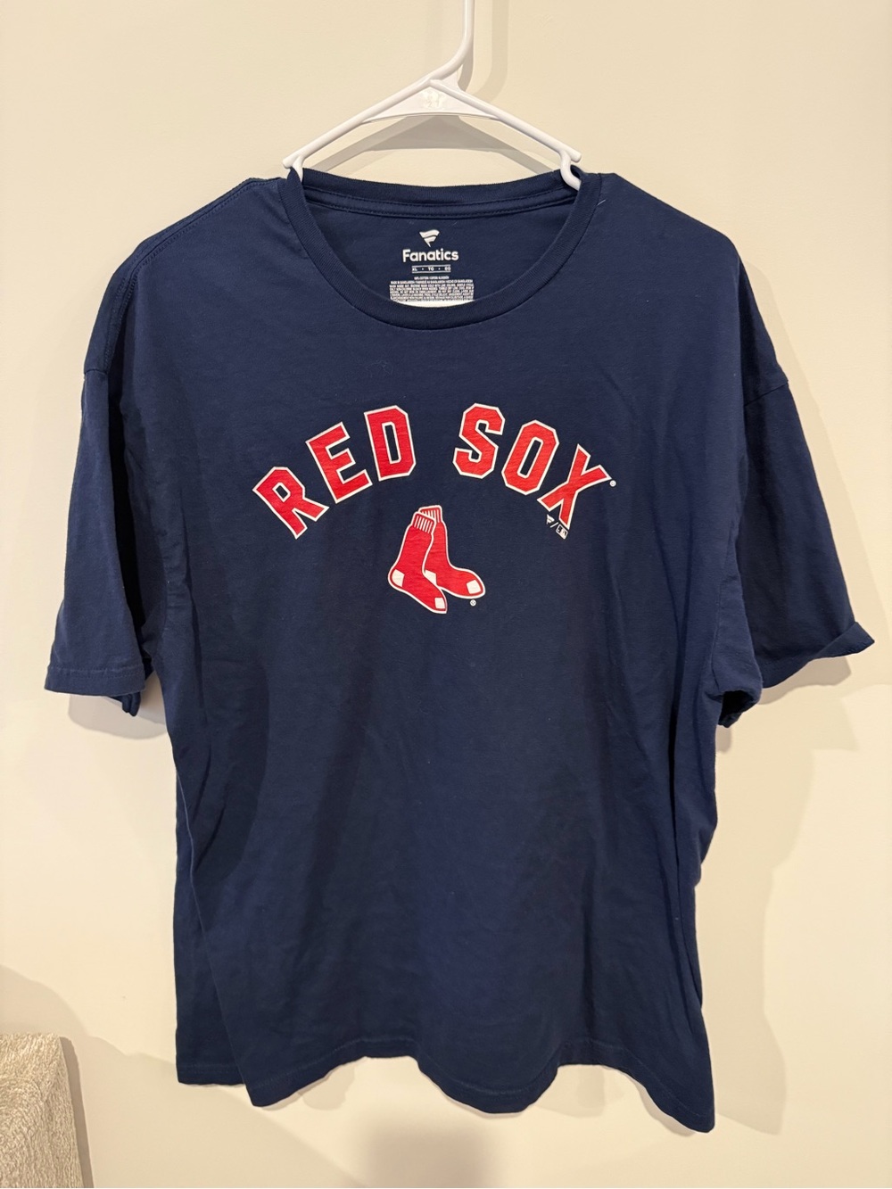 Fanatics Navy Red Sox Logo Short Sleeve Tee